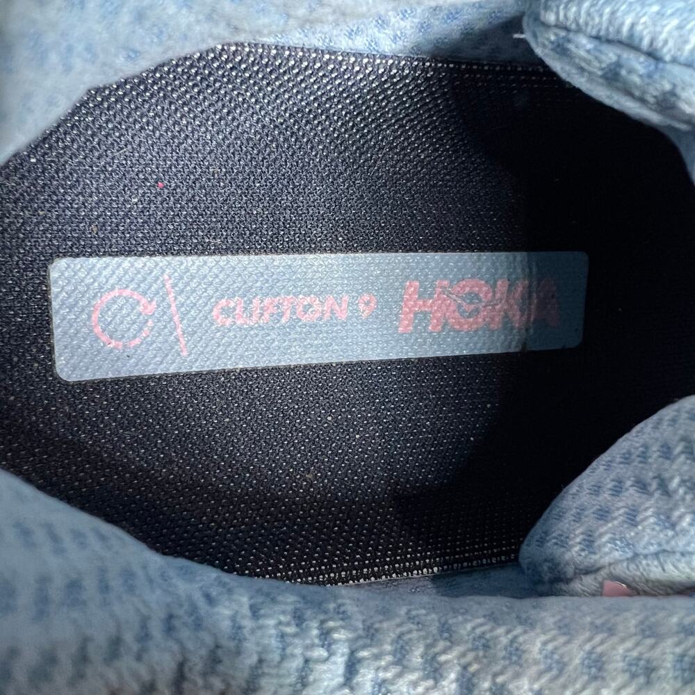 Hoka One One Clifton 9 Running Shoes Womens 8.5 Blue Walking Cushioned Athletic - Picture 15 of 15